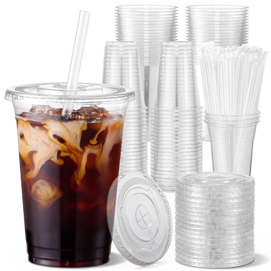 VITEVER Party Cups with Lids & Straws