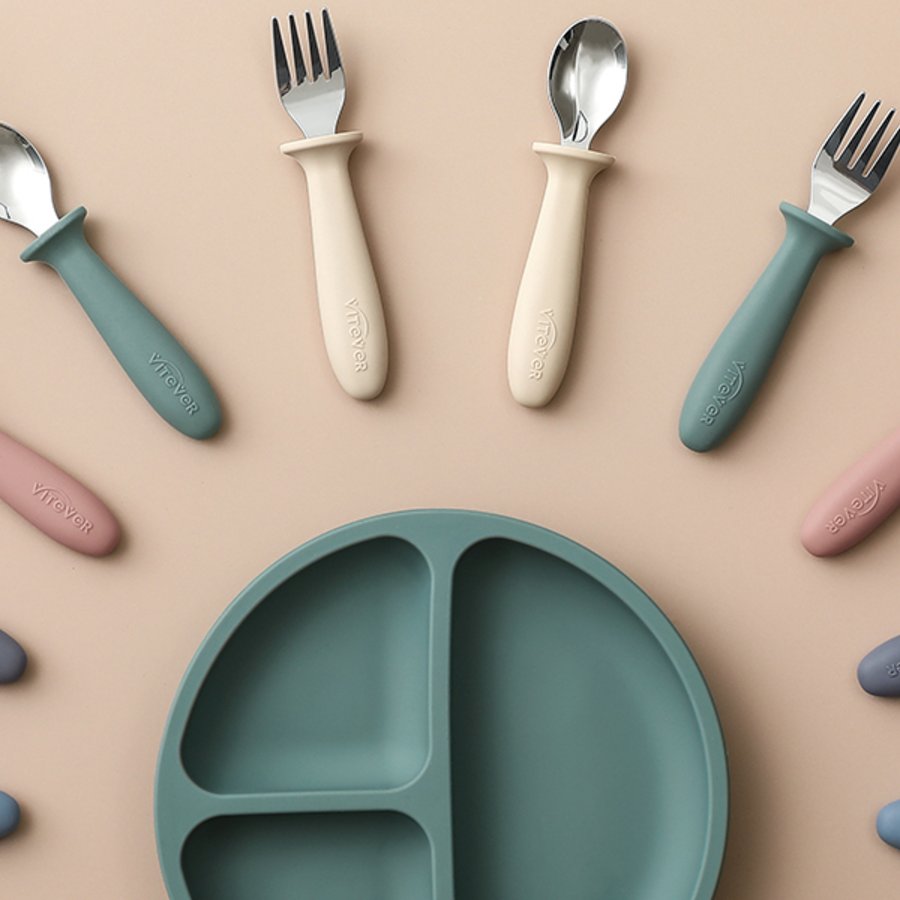 VITEVER Toddler Utensils with Silicone Handles view 6